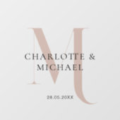 シンプルエレガント，モノグラ結婚ム， s ウィンドウサイン (シート)