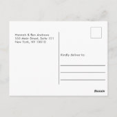 シンプルエレガント、結婚式感謝してい「」 1写真 ポストカード (裏面)