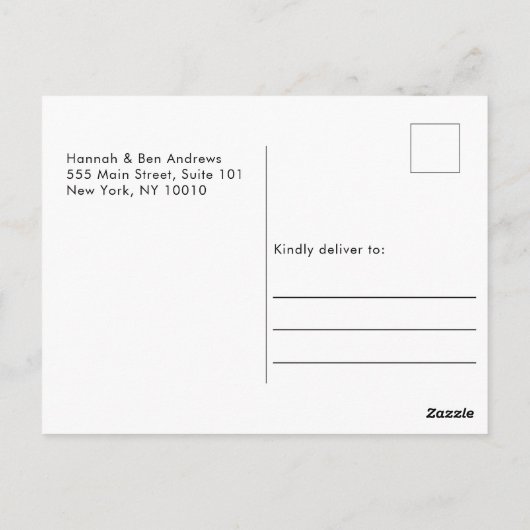 シンプルエレガント、結婚式感謝してい「」 1写真 ポストカード (裏面)