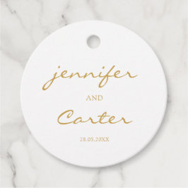 シンプルエレガント.1枚の結婚写真 フェイバータグ