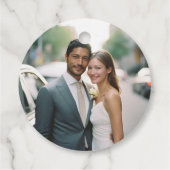 シンプルエレガント.1枚の結婚写真 フェイバータグ (裏面)