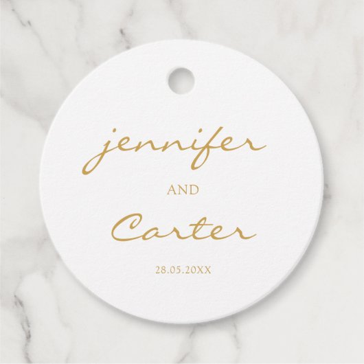 シンプルエレガント.1枚の結婚写真 フェイバータグ (正面)