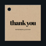 シンプルエレガント&chicありがとう フェイバータグ<br><div class="desc">ミニマルでありながら印象的：あなたの文房具のためのこの少エレガントしレトロなタイプ結婚デザインを採用する。完全にカスタマイズ可能な文字、色、背景。</div>