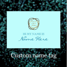 シンプルエレガントAqua Add Business Logo 名札
