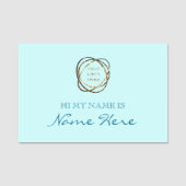 シンプルエレガントAqua Add Business Logo 名札 (正面)