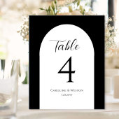 シンプルエレガントArch, Black, 結婚s Table Numbers アクリルサイン