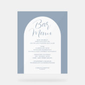 シンプルエレガントArch, Grayのバー結婚メニュー飲料 アクリルサイン (正面)