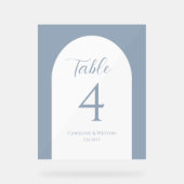 シンプルエレガントArch、Gray、結婚のテーブル番号 アクリルサイン (正面)