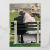 シンプルエレガントArch Photo 60th 結婚Anniversary 箔招待状 (裏面)