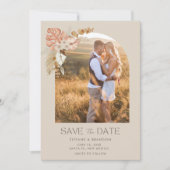 シンプルエレガントArch Photo Boho 結婚's セーブザデート (正面)