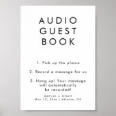 シンプルエレガントAudio Guestbookの結婚サイン ポスター (正面)