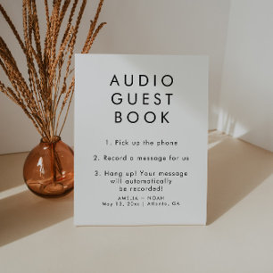 シンプルエレガントAudio Guestbook結婚の 台座サイン