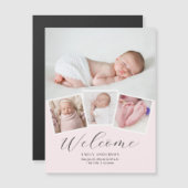 シンプルエレガントBaby Girl Photo Birth発表 (正面/裏面)