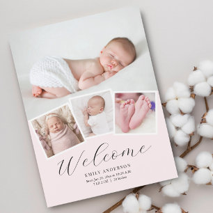 シンプルエレガントBaby Girl Photo Birth発表