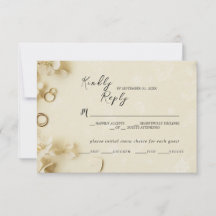 シンプルエレガントBeigeの結婚Response Card