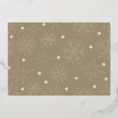 シンプルエレガントBeige 2フォトフレームファミリ 箔シーズンカード (裏面)