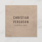 シンプルエレガントBeige Brownコンサルタント スクエア名刺 (正面)