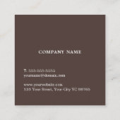 シンプルエレガントBeige Brownコンサルタント スクエア名刺 (裏面)