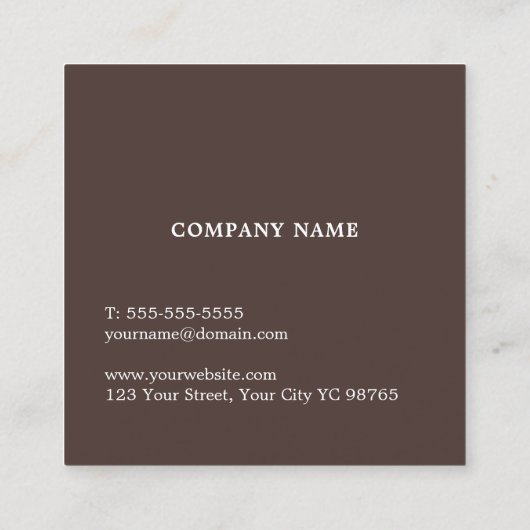 シンプルエレガントBeige Brownコンサルタント スクエア名刺 (裏面)