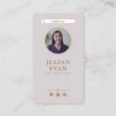 シンプルエレガントBeige Photo Business Card 名刺 (正面)