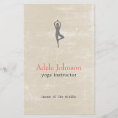 シンプルエレガントBeige ScratchesアイコンYogaInstructor チラシ (正面)