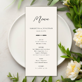 シンプルエレガントBeige Wedding Reception Menu メニュー