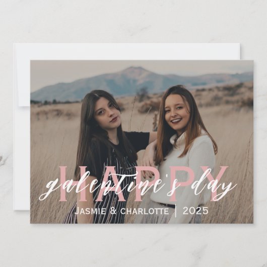 シンプルエレガントBestfriend Galentine's day シーズンカード (正面)