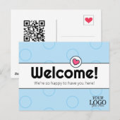 シンプルエレガントBlue Business Welcome ポストカード (正面/裏面)