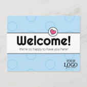 シンプルエレガントBlue Business Welcome ポストカード (正面)