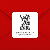 シンプルエレガントBohoの日付を保存する結婚スクリプト スクエアシール