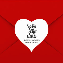 シンプルエレガントBohoの日付を保存する結婚スクリプト ハートシール