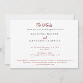 シンプルエレガントBoho招待状写真カスタム 招待状 (裏面)