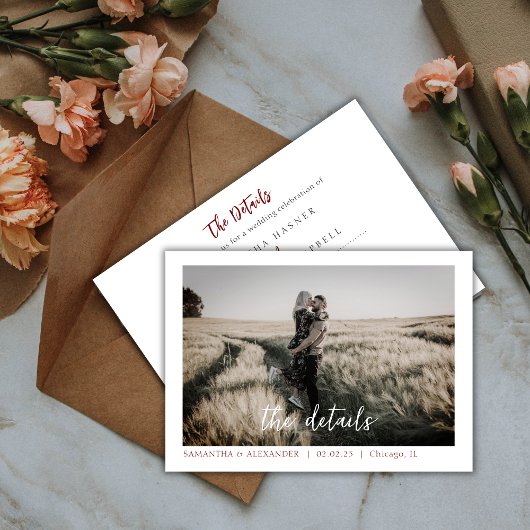 シンプルエレガントBoho招待状写真カスタム 招待状