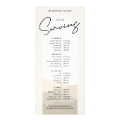 シンプルエレガントBoho Arch美容師価格表 ラックカード (正面)