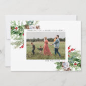 シンプルエレガントBotanical Christmas Photo シーズンカード (正面)