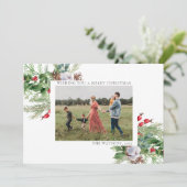 シンプルエレガントBotanical Christmas Photo シーズンカード (スタンド正面)