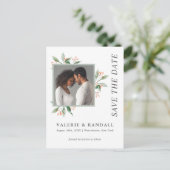 シンプルエレガントBotanical Photo Save the Date ポストカード (スタンド正面)