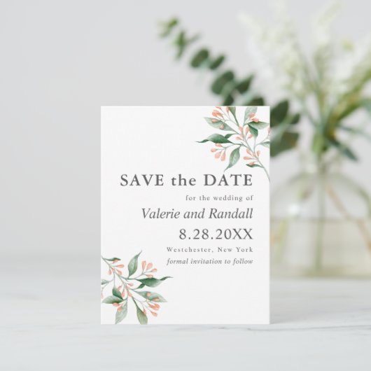 シンプルエレガントBotnanical Wedding Save the Date セーブザデート (スタンド正面)