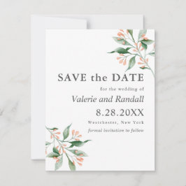 シンプルエレガントBotnanical Wedding Save the Date セーブザデート
