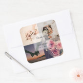 シンプルエレガントBride & Groomフォトコラージュ結婚ズ スクエアシール (封筒)