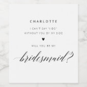 シンプルエレガントBridesmaid提案 ワインラベル (シングルラベル)