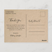 シンプルエレガントBrown Business Thank You ポストカード (裏面)