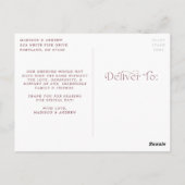 シンプルエレガントBurgundy Photo結婚's Thank You ポストカード (裏面)