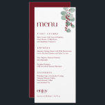シンプルエレガントBurgundy Winter Christmas結婚の メニュー<br><div class="desc">このシンプルはエレガントまだバ結婚ルグンディのメニューはモダンセリフフォントとシンプルブルゴーニュの赤い果実を含むユーカリの水色を特徴としている。以下のマッシンプルチングコレクシ結婚ョンで、冬、休日の製品を見つける。</div>