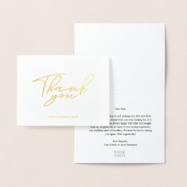 シンプルエレガントBusiness Thank you Gold Foil Card 箔カード