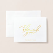 シンプルエレガントBusiness Thank you Gold Foil Card 箔カード (封筒付き正面)