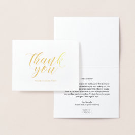 シンプルエレガントBusiness Thank you Gold Foil Card 箔カード
