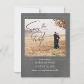 シンプルエレガントChalkboard日付写真を保存 マグネット招待状 (正面)