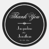 シンプルエレガントChicのスクリプト名ありがとう ラウンドシール (正面)