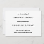 シンプルエレガントChic Photo Wedding Save the Date セーブザデート (裏面)